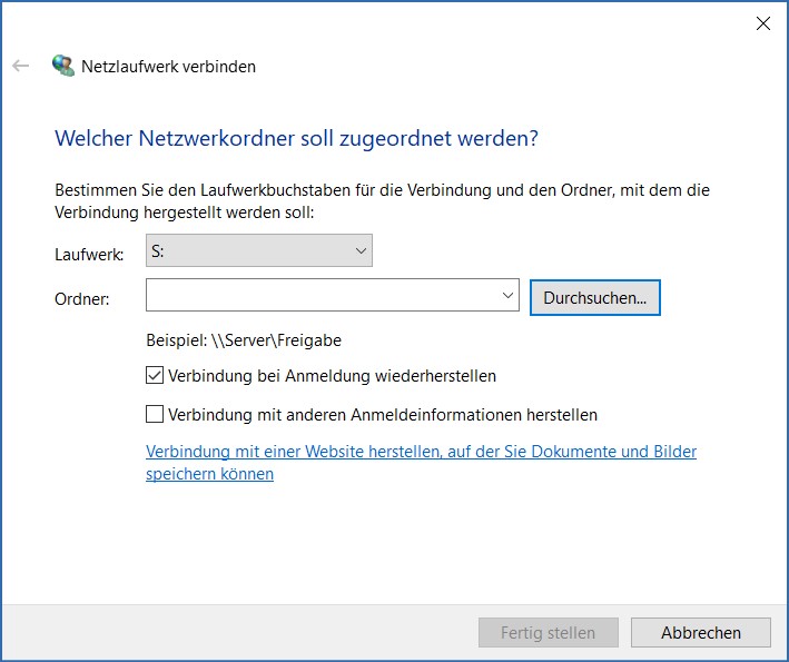 Netzlaufwerk verbinden