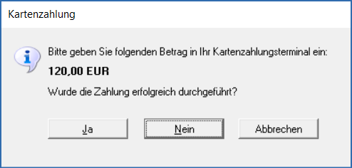 Kartenzahlung manuell