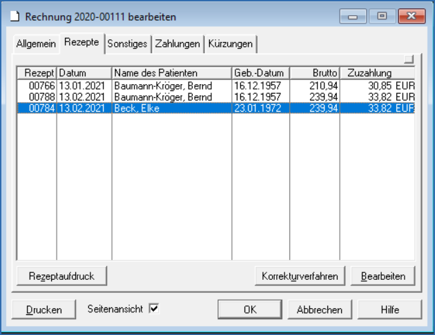 Rechnung bearbeiten Korrekturverfahren
