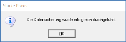 Infofenster Datensicherung