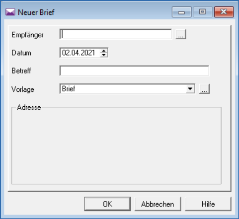 Neuer Brief blanko