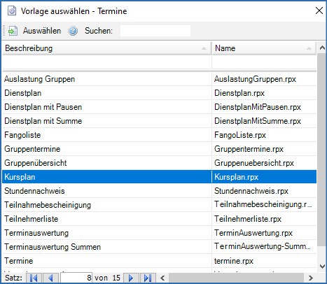 Vorlage drucken