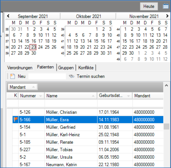 Register Patientenkalender