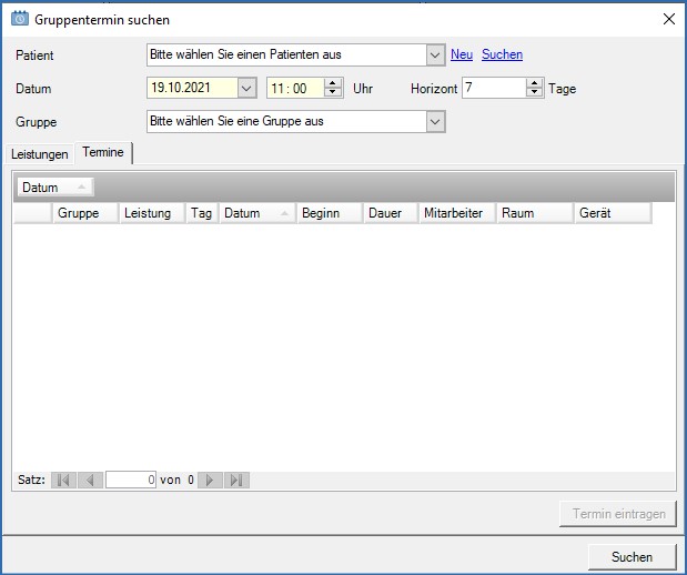 Gruppentermin suchen