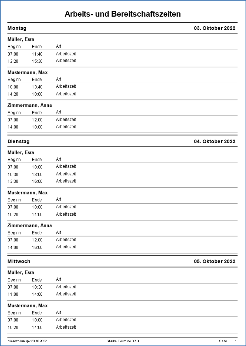 Dienstplan