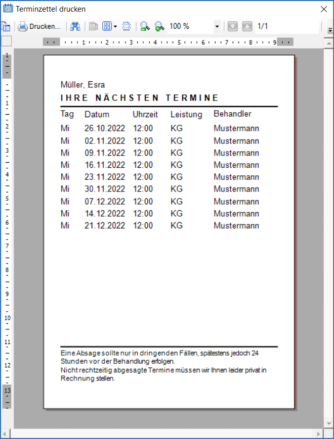 Terminzettel a6