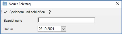 Feiertag eintragen