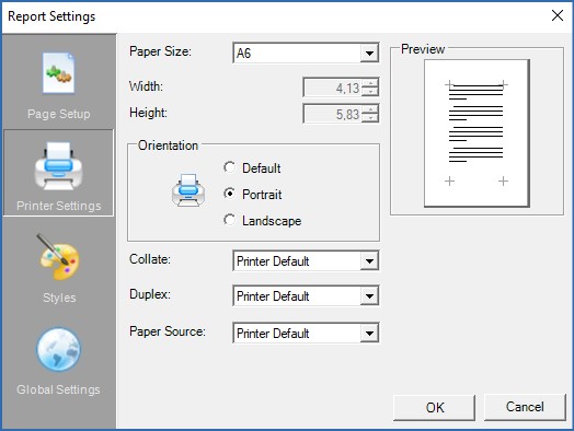 Printer Settings